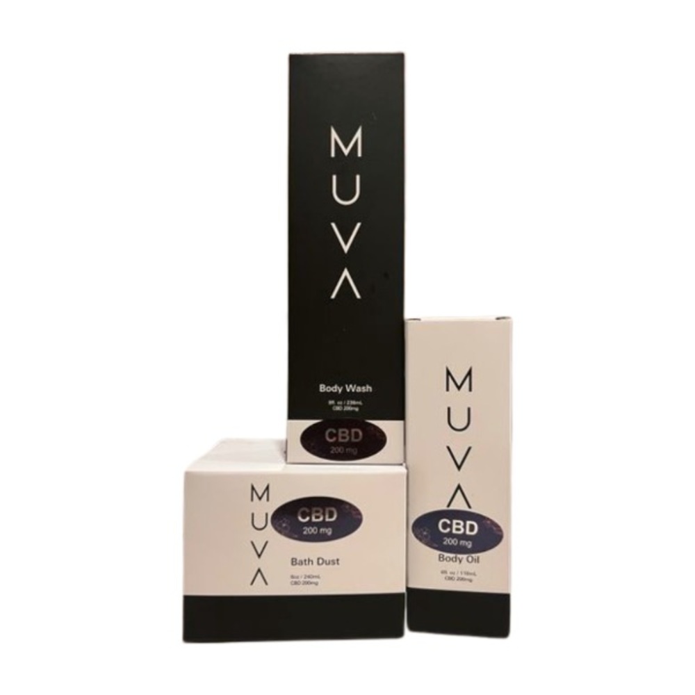 NWT Muva Gift set. Body wash, body oil and bath dust. Made in USA. Brand New